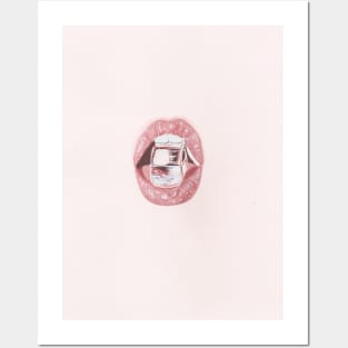 Cold glossy lips Posters and Art